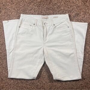 Seven7 Women’s White Denim Boot Leg Cut Jeans